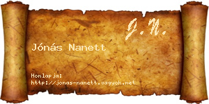 Jónás Nanett névjegykártya